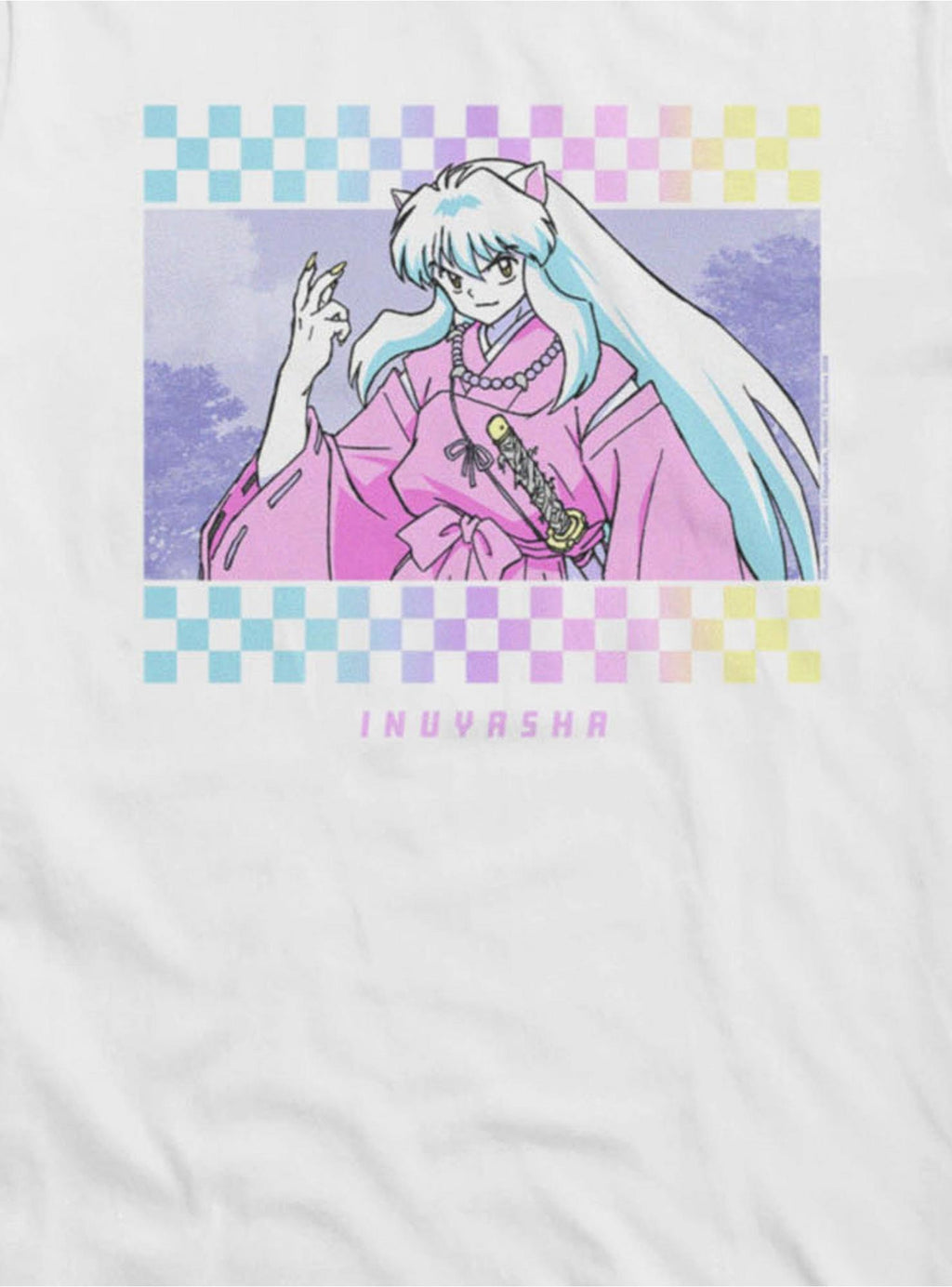 InuYasha Checkered Portrait Girls T-Shirt