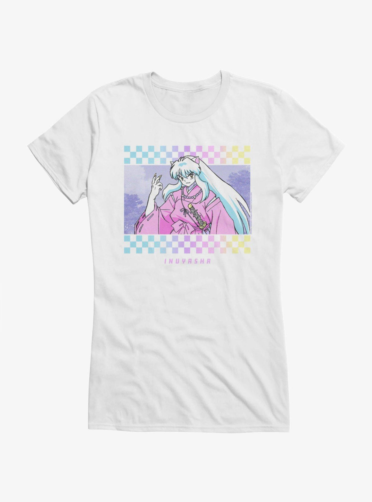 InuYasha Checkered Portrait Girls T-Shirt