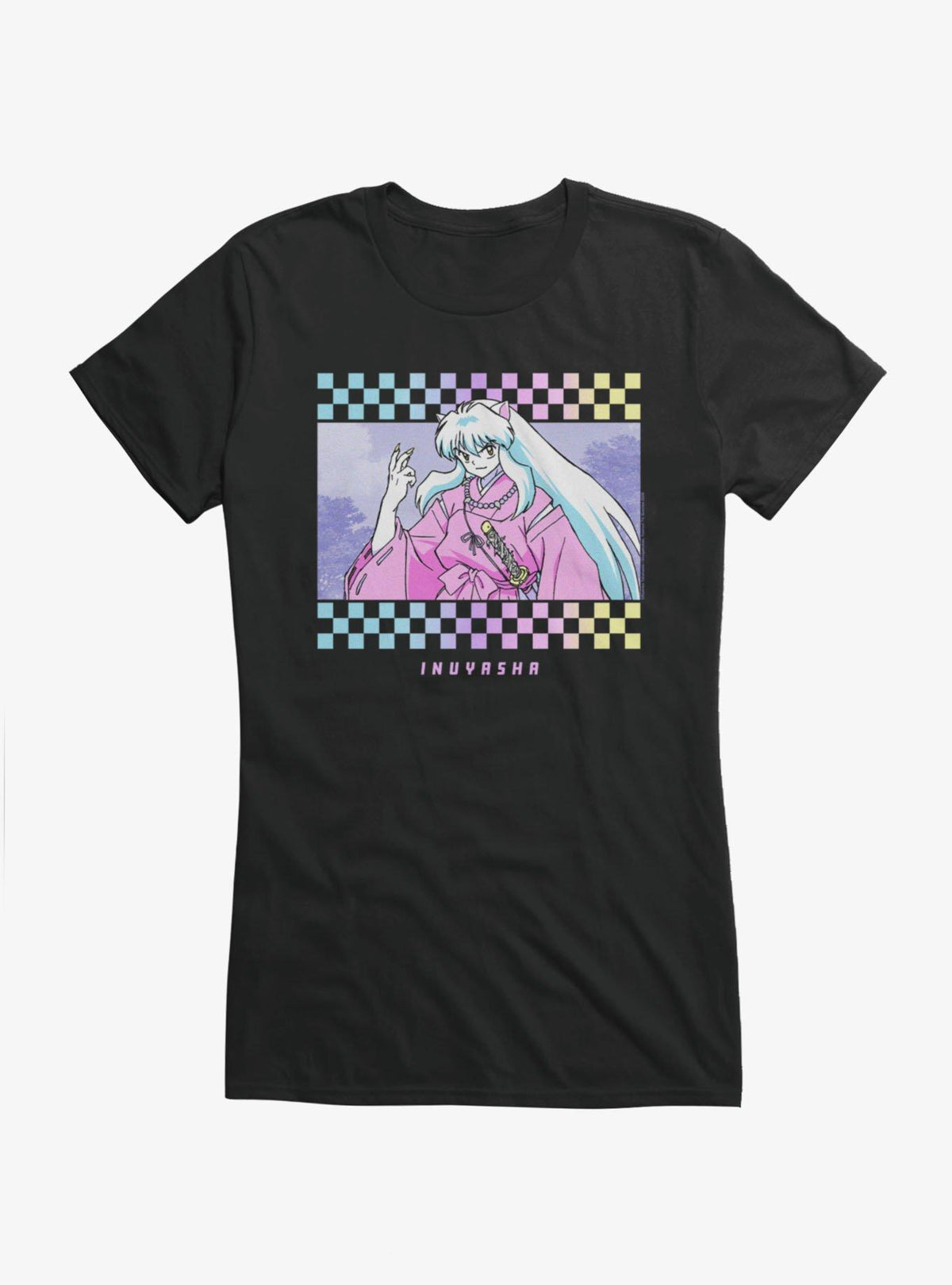 InuYasha Checkered Portrait Girls T-Shirt