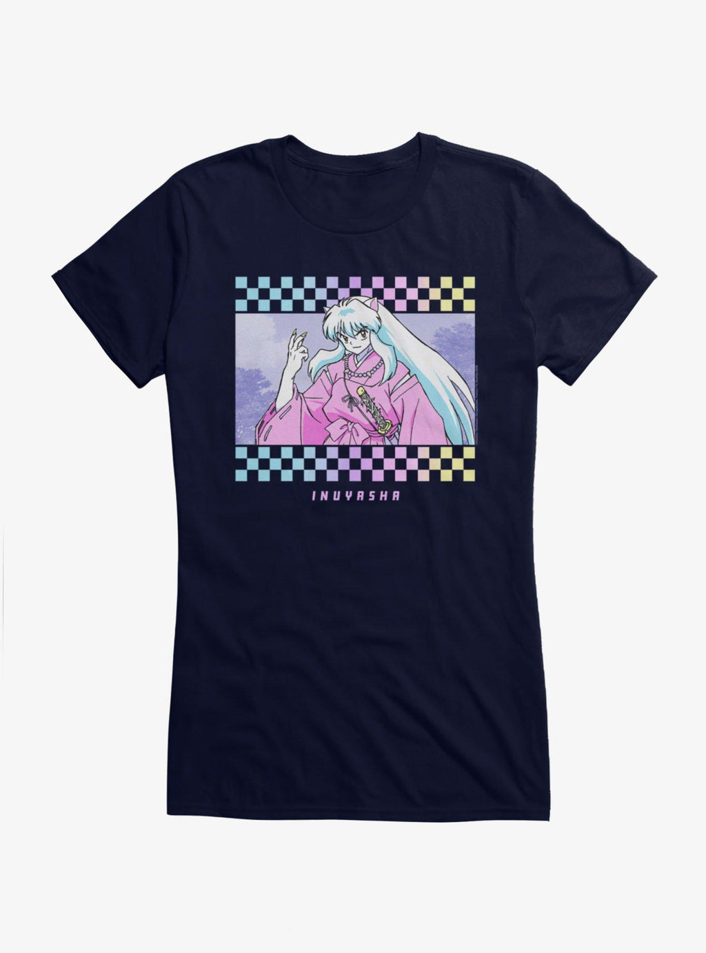 InuYasha Checkered Portrait Girls T-Shirt