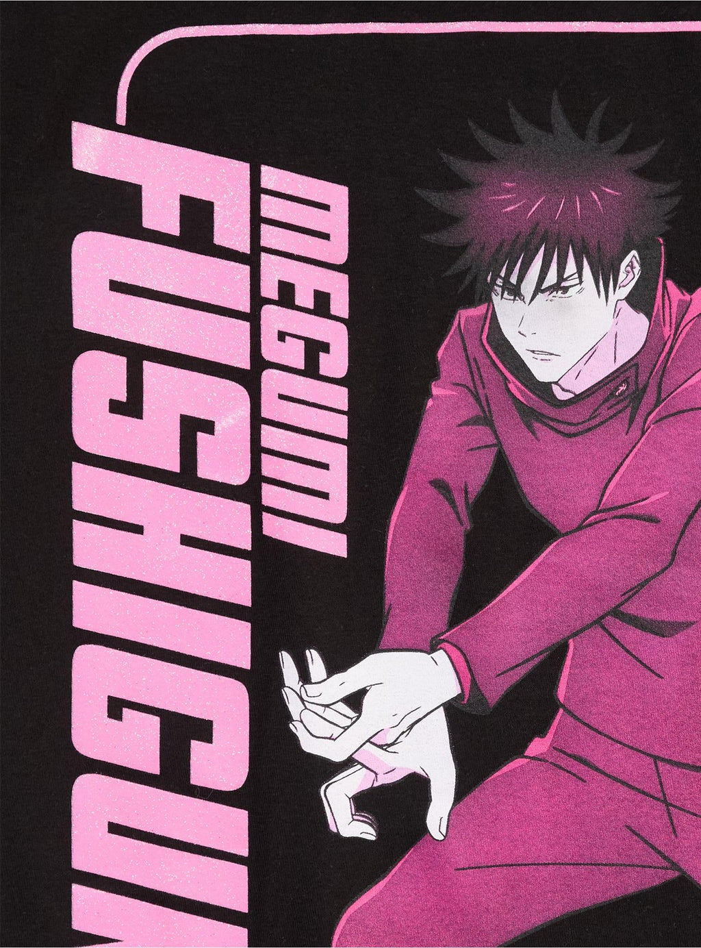 Jujutsu Kaisen Megumi Pink Glitter T-Shirt
