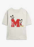 Disney Mickey Mouse M Varsity Girls Skimmer T-Shirt