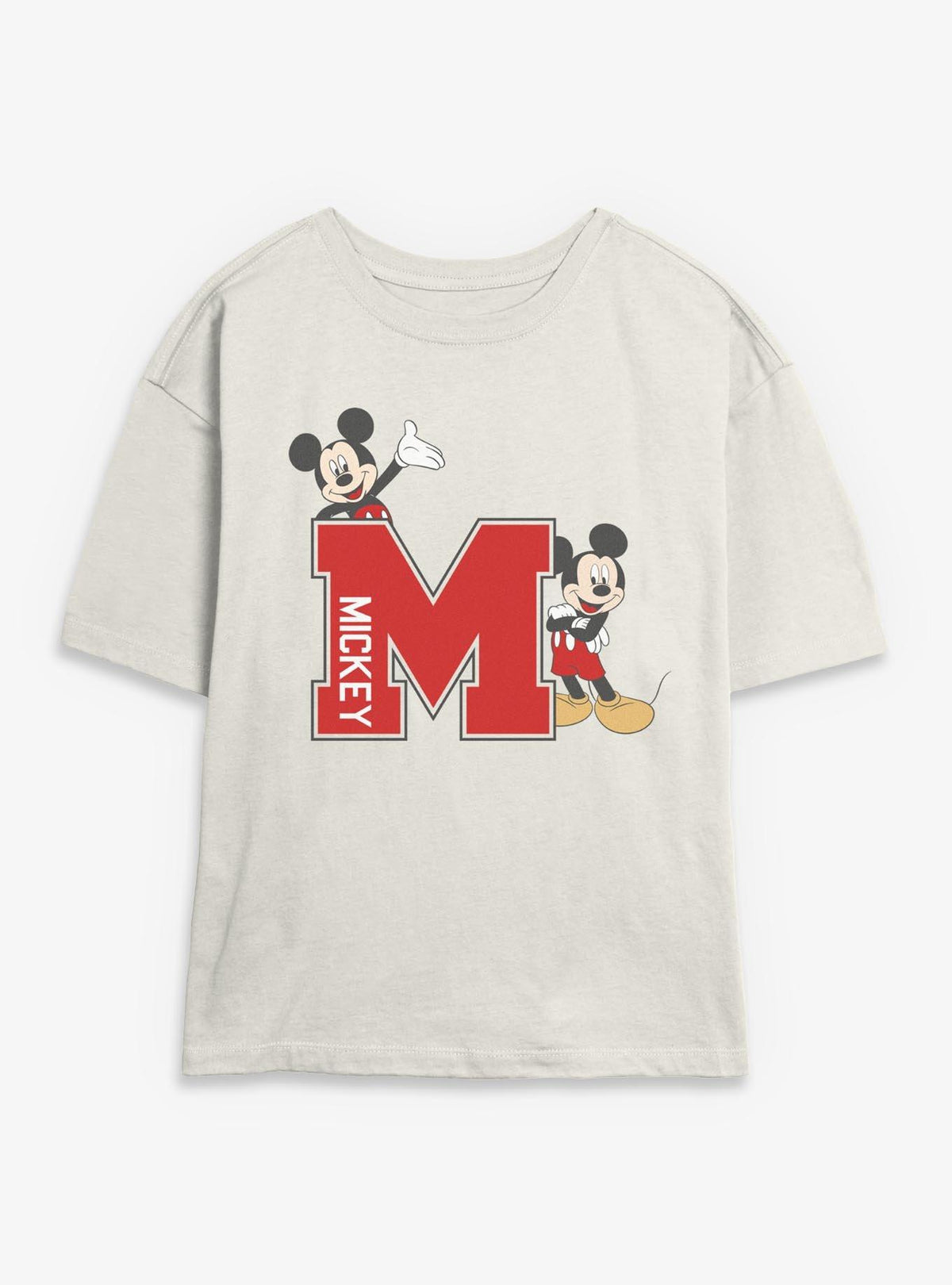 Disney Mickey Mouse M Varsity Girls Skimmer T-Shirt