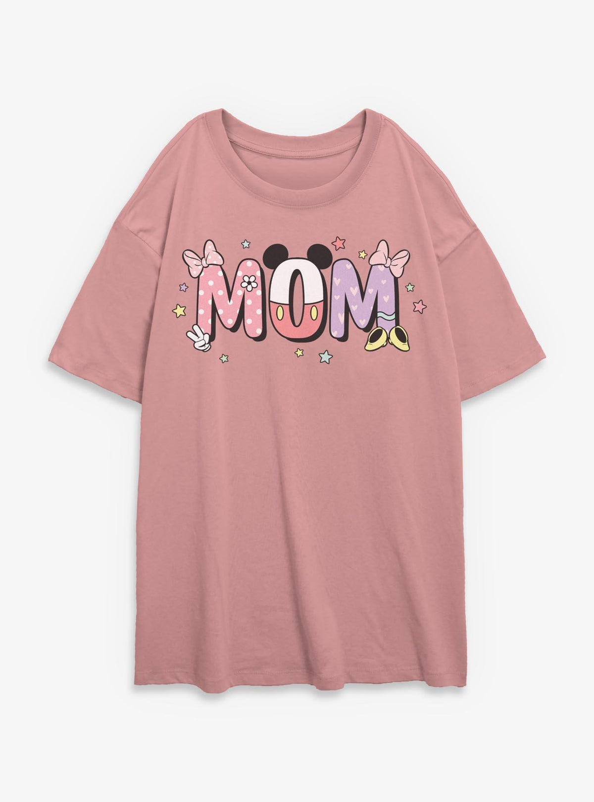 Disney Mickey Mouse & Minnie Mom Girls Oversized T-Shirt