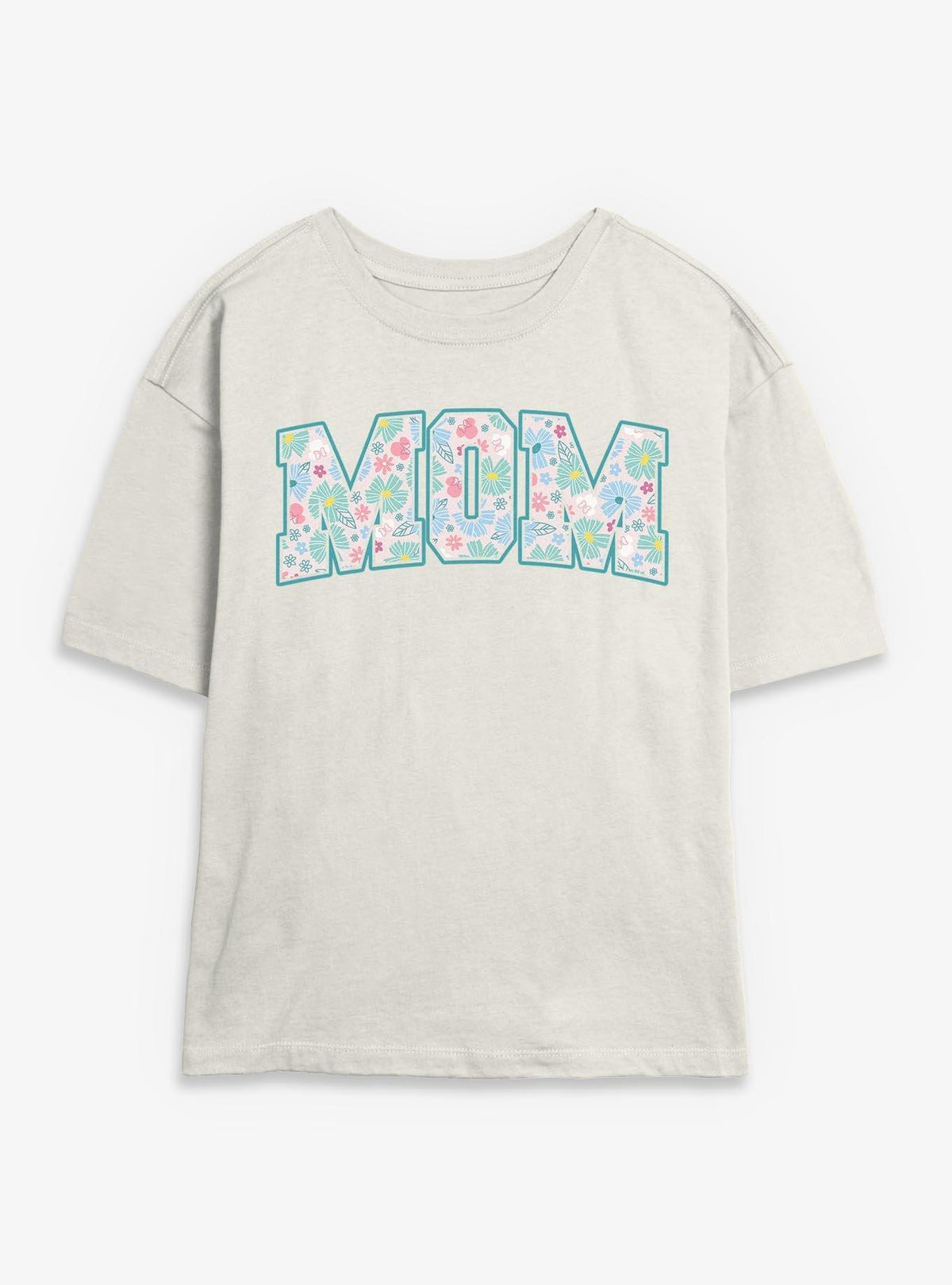 Disney Minnie Mouse Mom Collegiate Flower Print Girls Skimmer T-Shirt