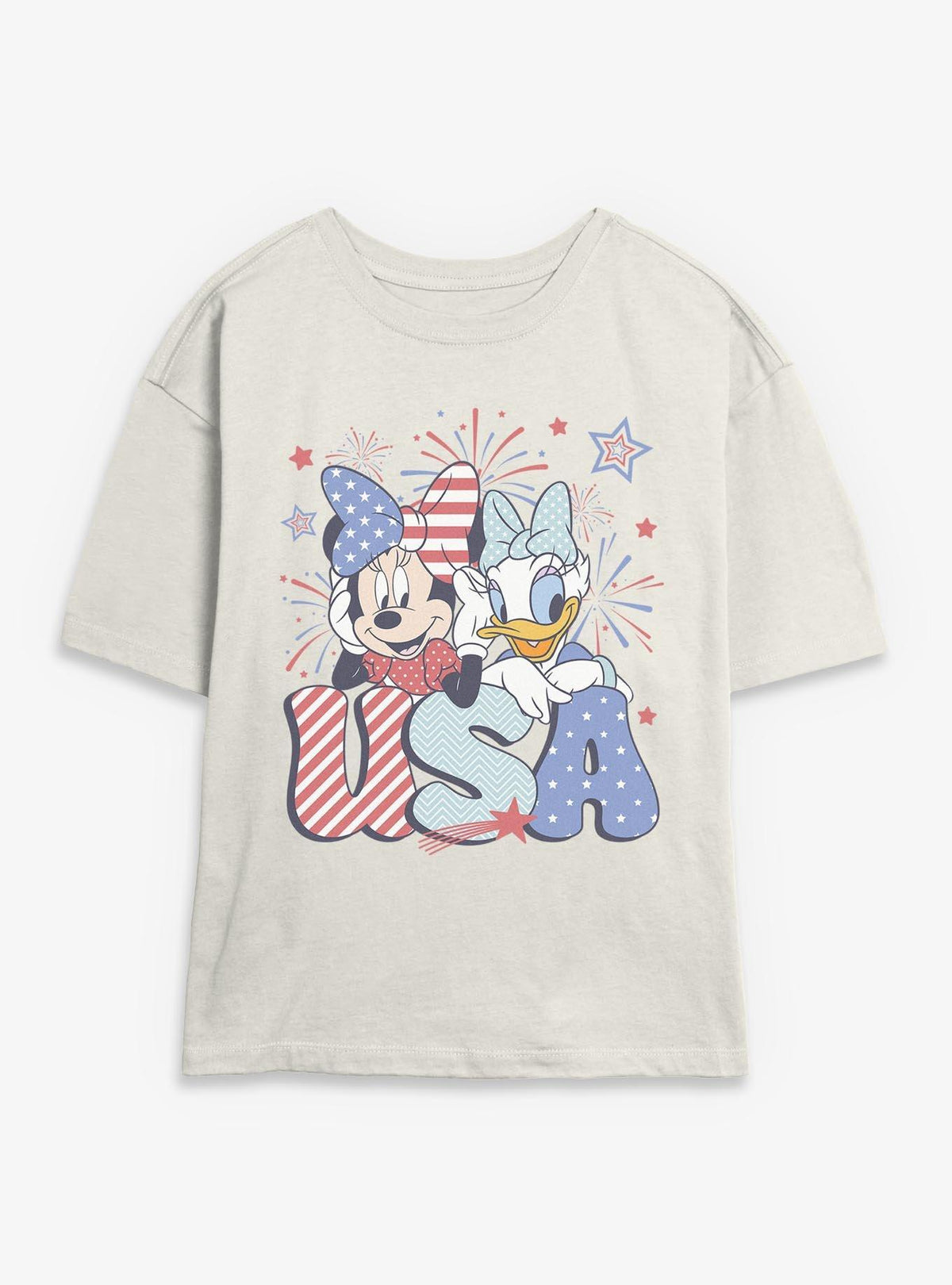 Disney Minnie Mouse & Daisy Duck USA Celebration Girls Skimmer T-Shirt