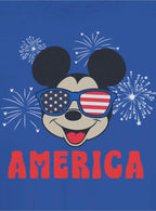 Disney Mickey Mouse American Flag Glasses Girls T-Shirt