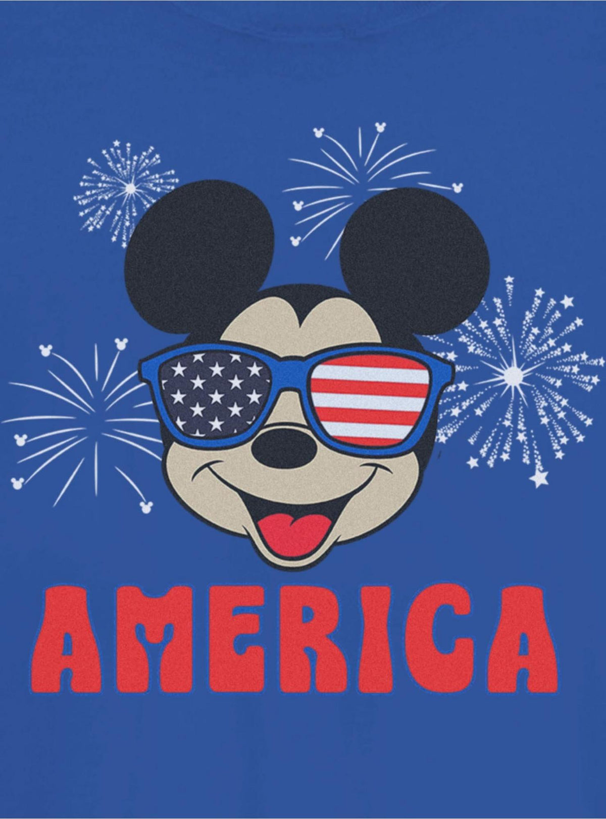 Disney Mickey Mouse American Flag Glasses Girls T-Shirt
