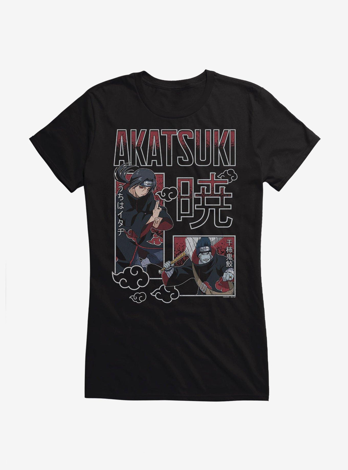 Naruto Shippuden Akatsuki Itachi Uchiha and Kisame Hoshigaki Girls T-Shirt