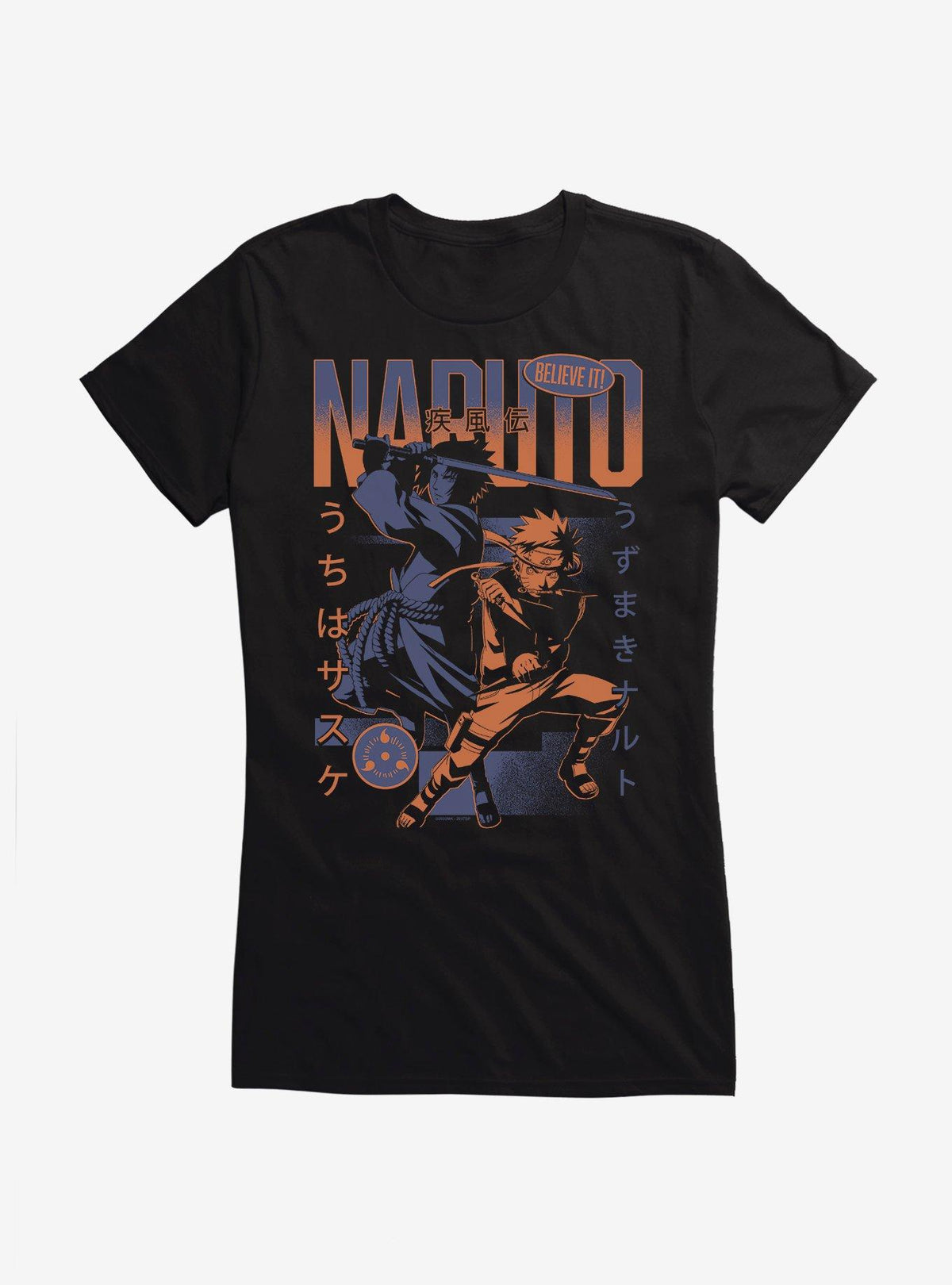 Naruto Shippuden Naruto Sasuke Dual Tone Girls T-Shirt
