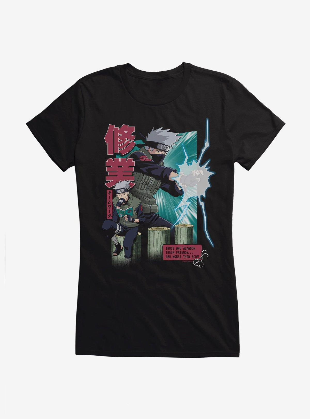 Naruto Shippuden Kakashi Teamwork Collage Girls T-Shirt