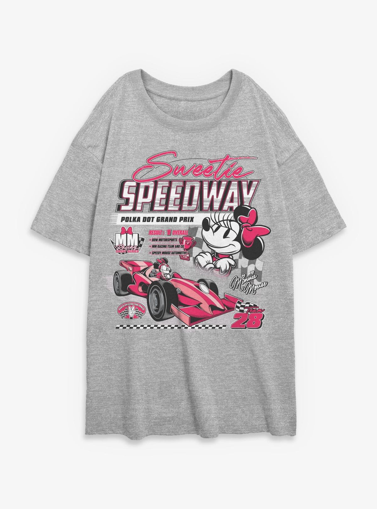 Disney Minnie Mouse Sweetie Speedway Racing Girls Oversized T-Shirt