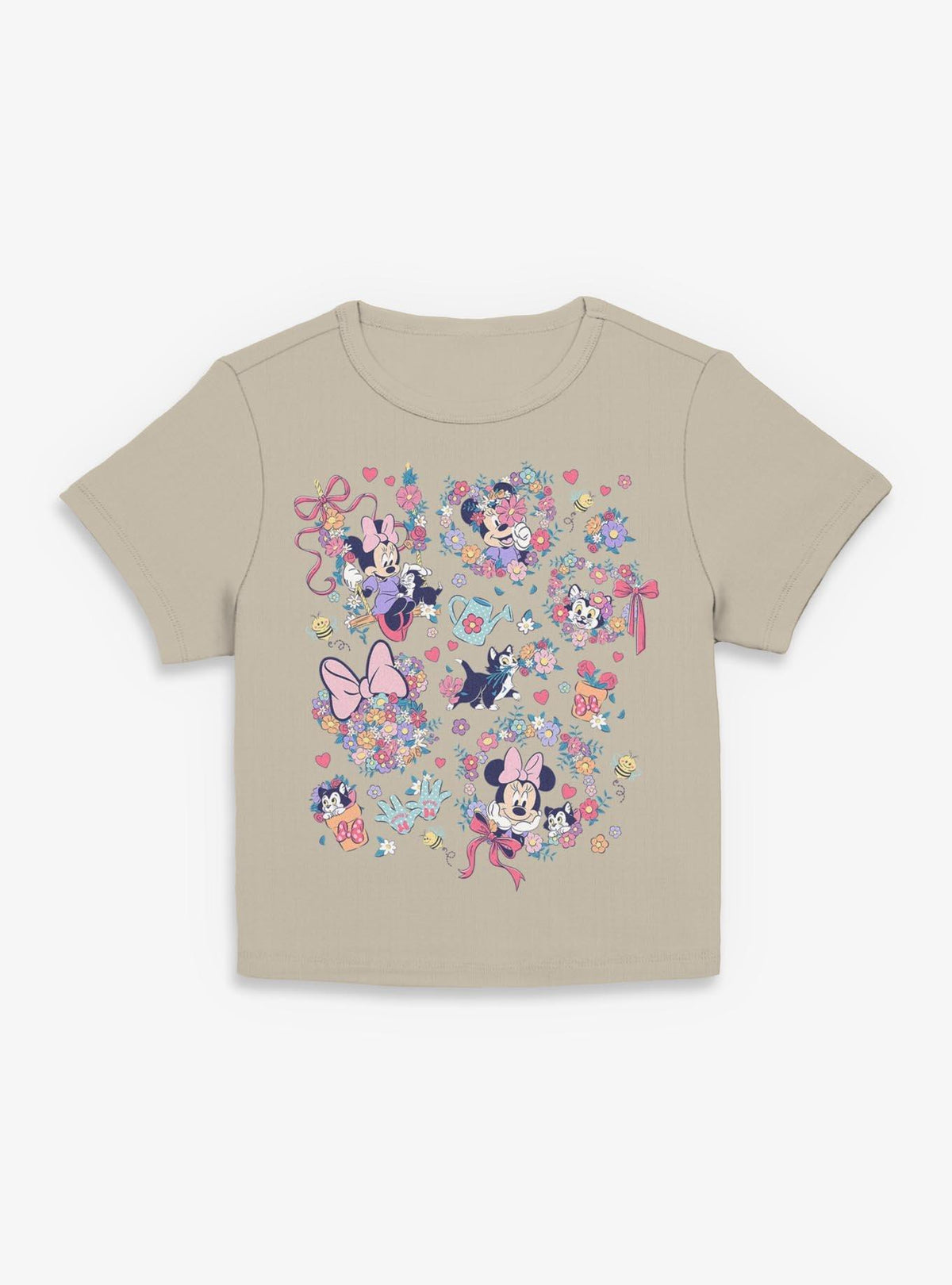 Disney Minnie Mouse & Figaro Flower Collage Girls Baby T-Shirt