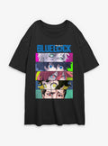 Blue Lock Eye Panels Girls Oversized T-Shirt