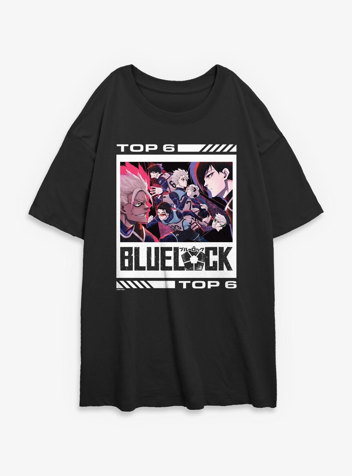 Blue Lock Top 6 Players Girls Oversized T-Shirt