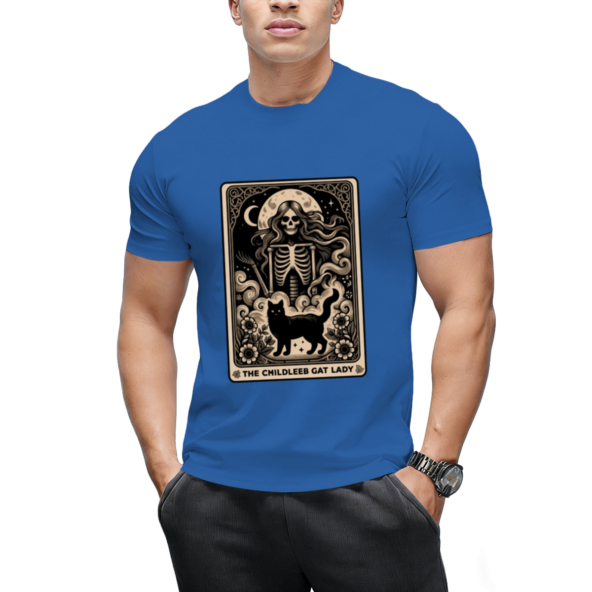Childless Cat Lady Tarot Card Witchy Halloween Kamala Harris 2024 T-Shirt