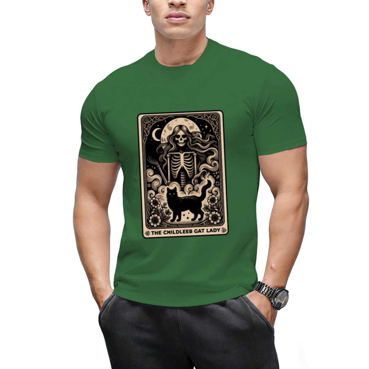 Childless Cat Lady Tarot Card Witchy Halloween Kamala Harris 2024 T-Shirt