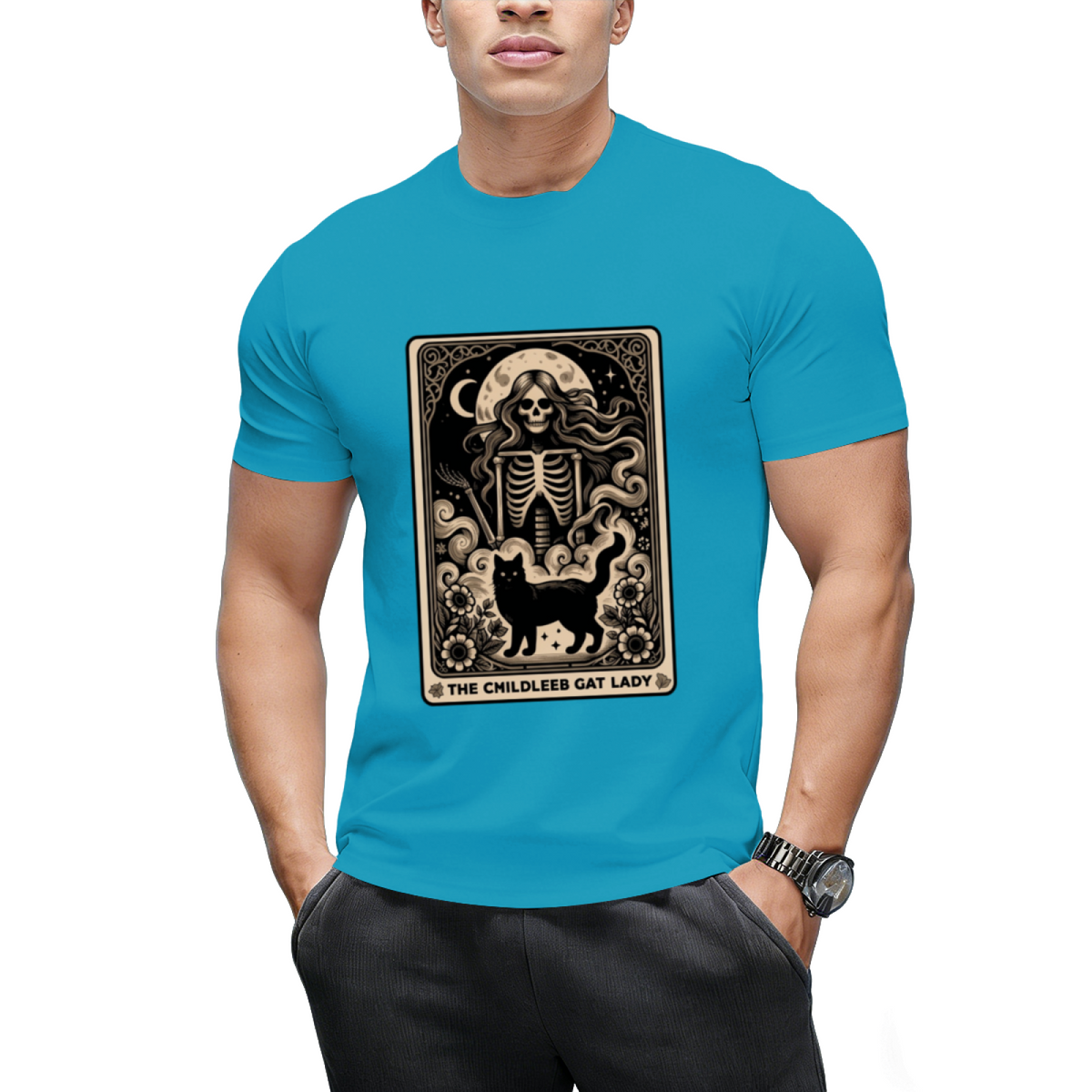 Childless Cat Lady Tarot Card Witchy Halloween Kamala Harris 2024 T-Shirt