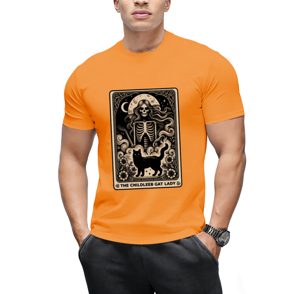 Childless Cat Lady Tarot Card Witchy Halloween Kamala Harris 2024 T-Shirt