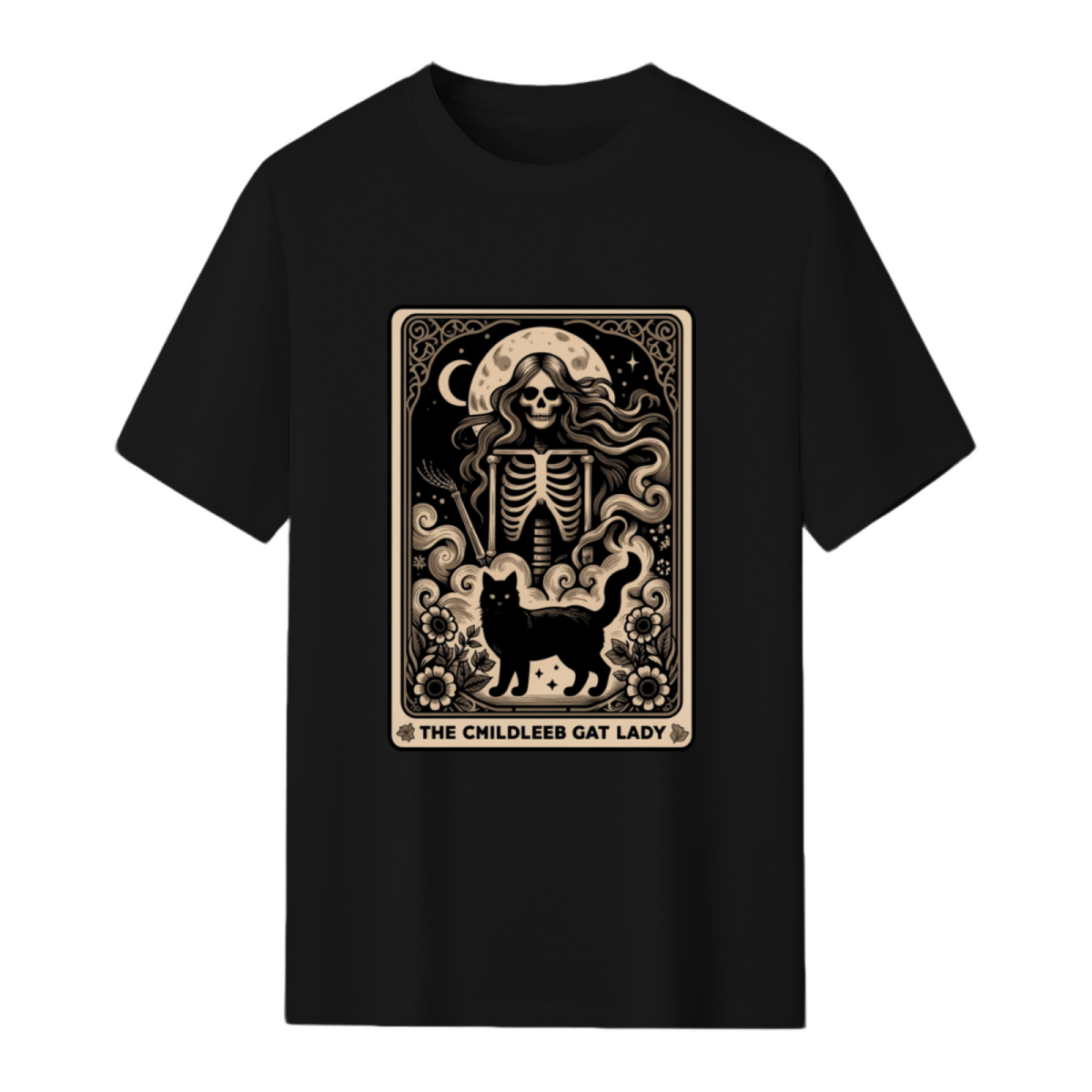 Childless Cat Lady Tarot Card Witchy Halloween Kamala Harris 2024 T-Shirt