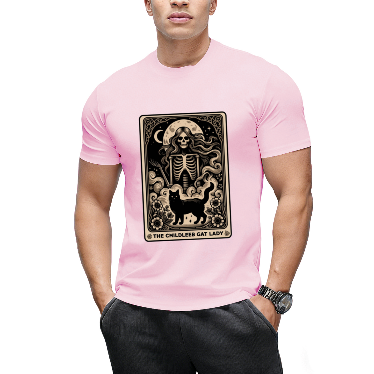 Childless Cat Lady Tarot Card Witchy Halloween Kamala Harris 2024 T-Shirt