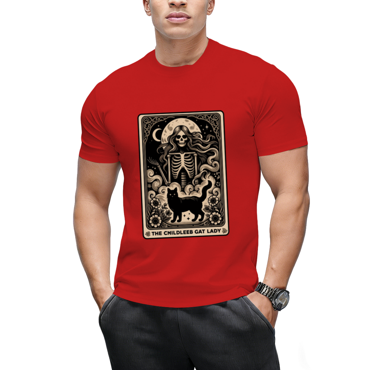 Childless Cat Lady Tarot Card Witchy Halloween Kamala Harris 2024 T-Shirt