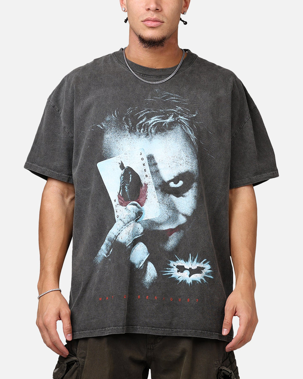 73Studio X DC Batman The Dark Knight '08 Heavyweight T-Shirt Black Wash
