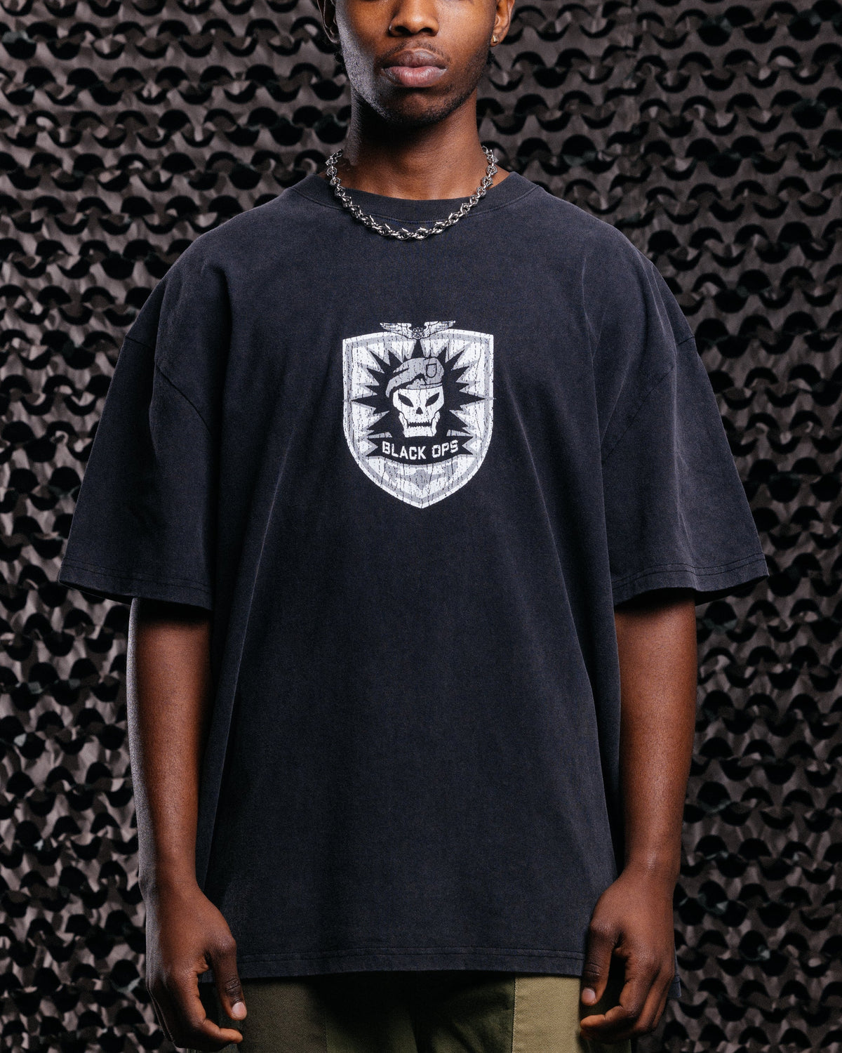 73Studio X Call Of Duty Black Ops Vintage T-Shirt Black Acidwash