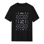 Crystals 2 - Gemstones Watercolor Pastel Black T-Shirt