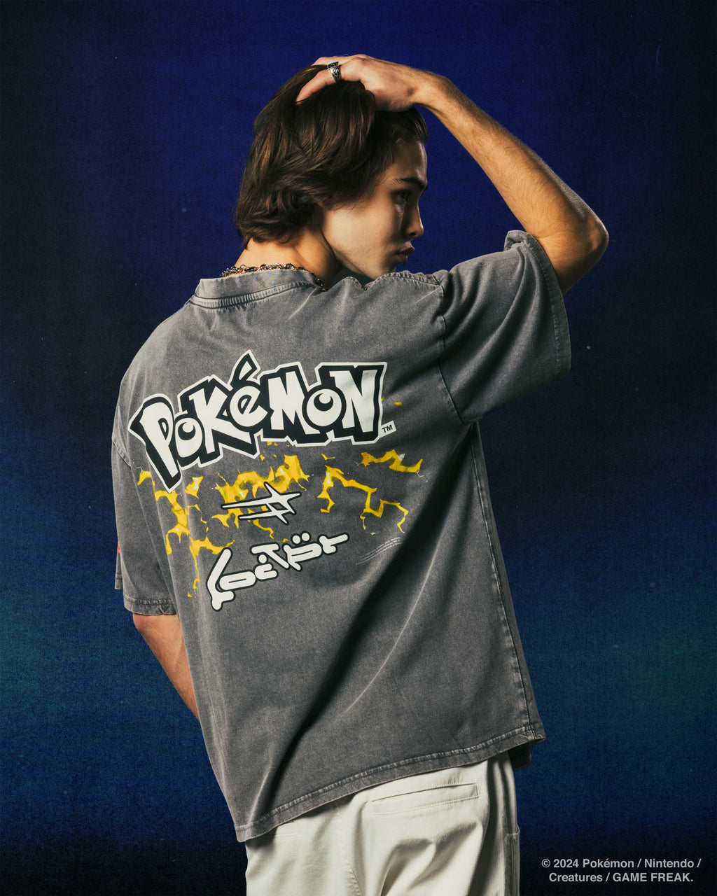Pok茅mon By Loiter Pikachu Premium T-Shirt Charcoal
