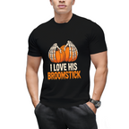 Broomstick Funny Halloween Couples T-Shirt