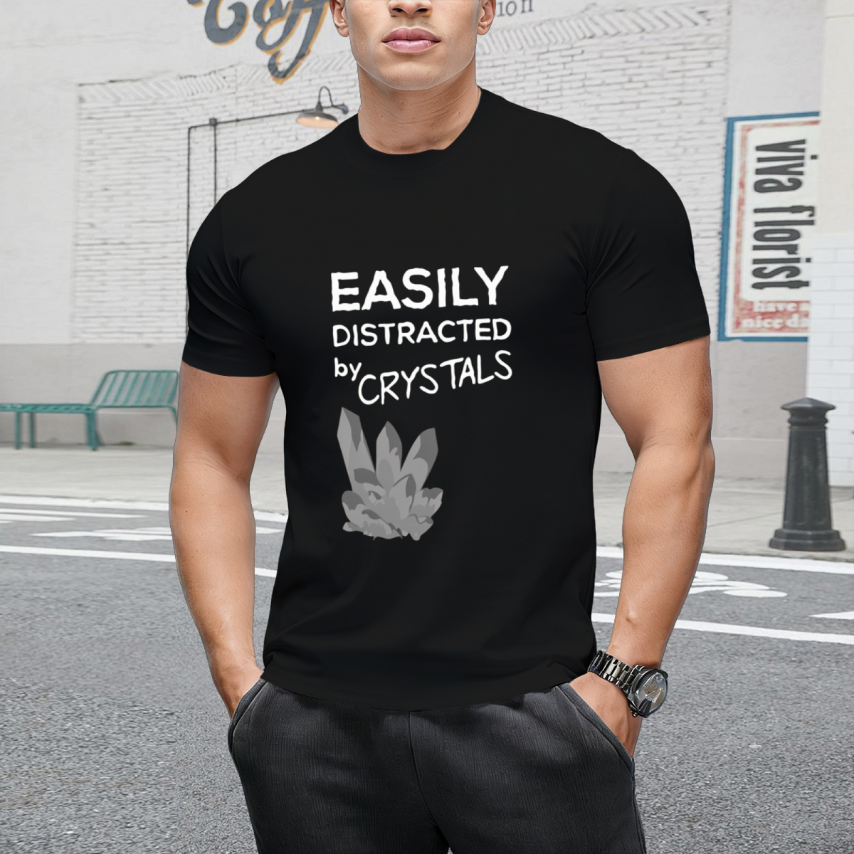 easily distracted by crystals T-Shirt