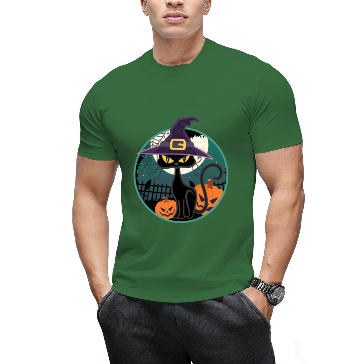 Halloween Witch Cat T-Shirt