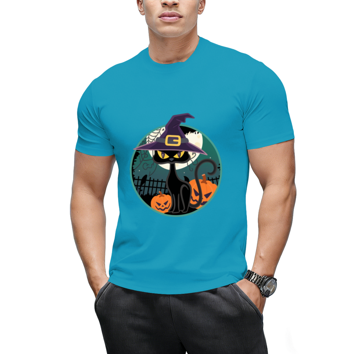 Halloween Witch Cat T-Shirt