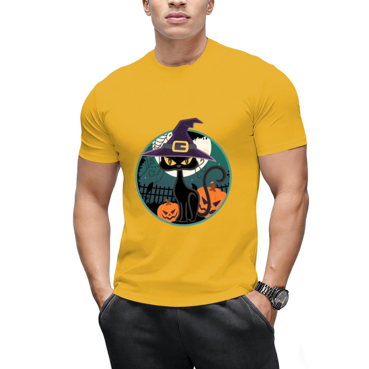 Halloween Witch Cat T-Shirt
