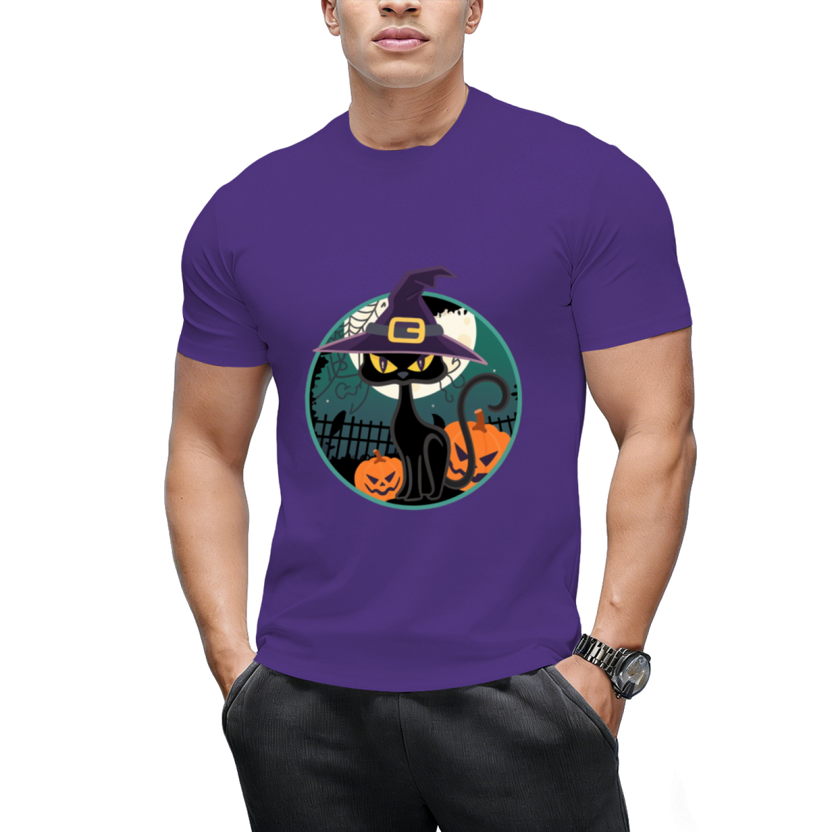 Halloween Witch Cat T-Shirt