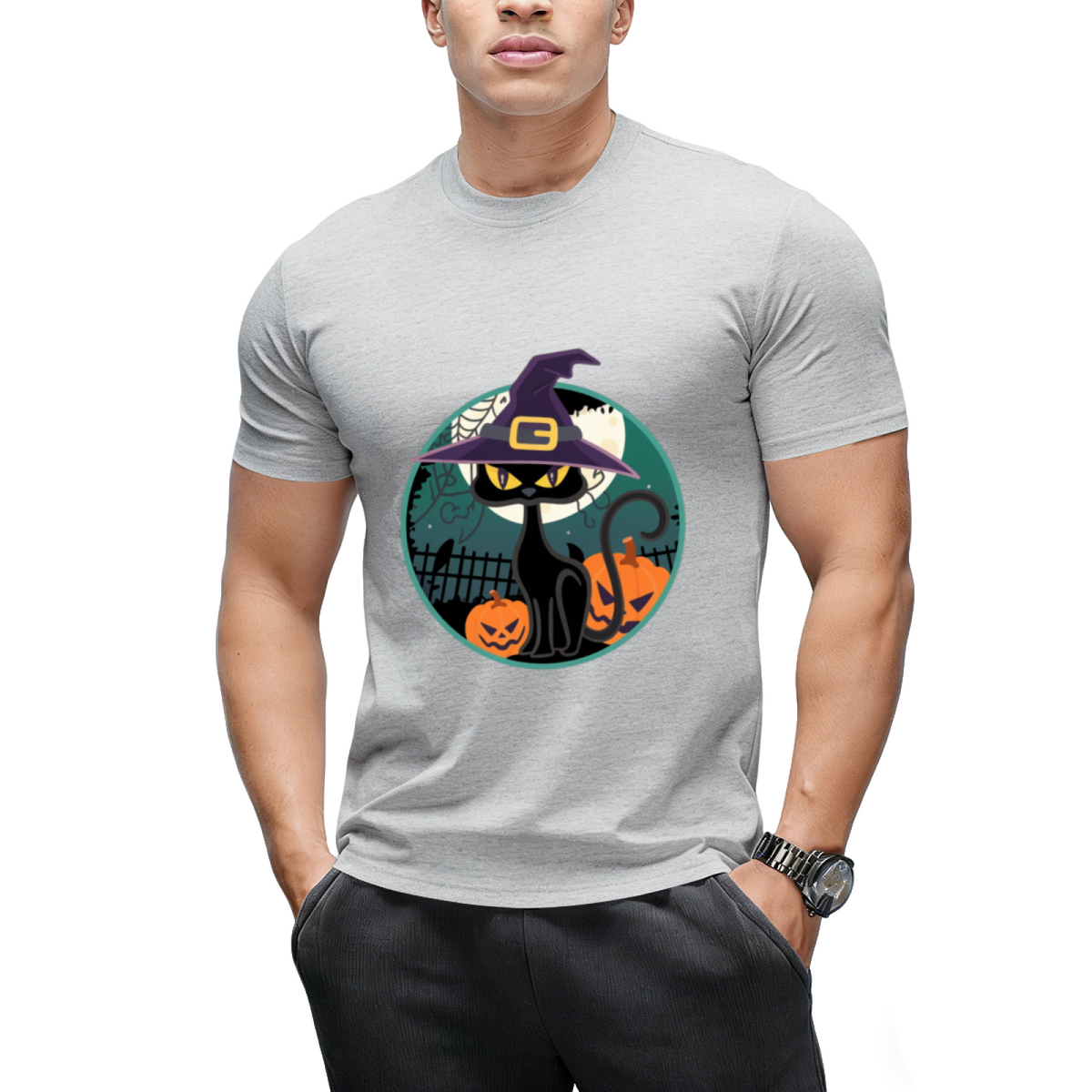 Halloween Witch Cat T-Shirt
