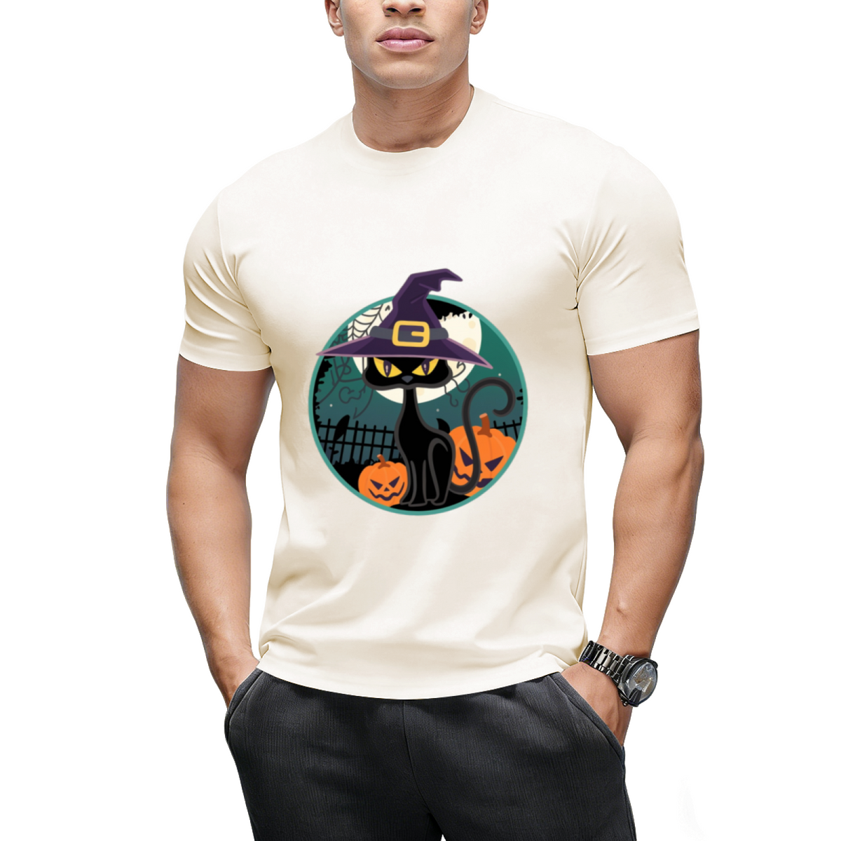 Halloween Witch Cat T-Shirt