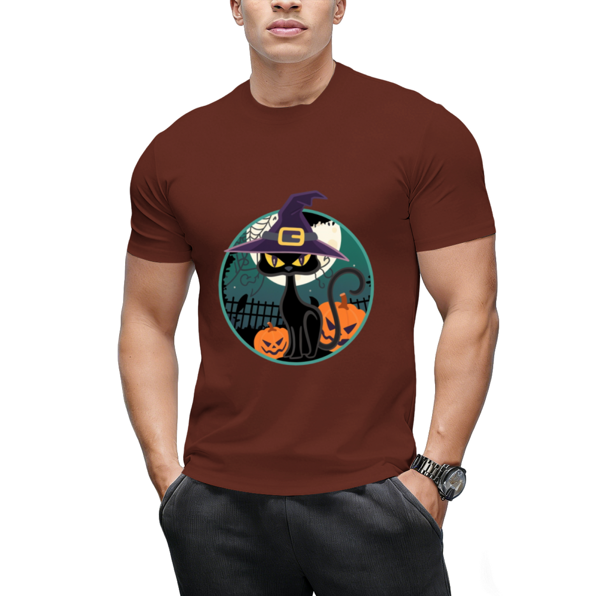 Halloween Witch Cat T-Shirt