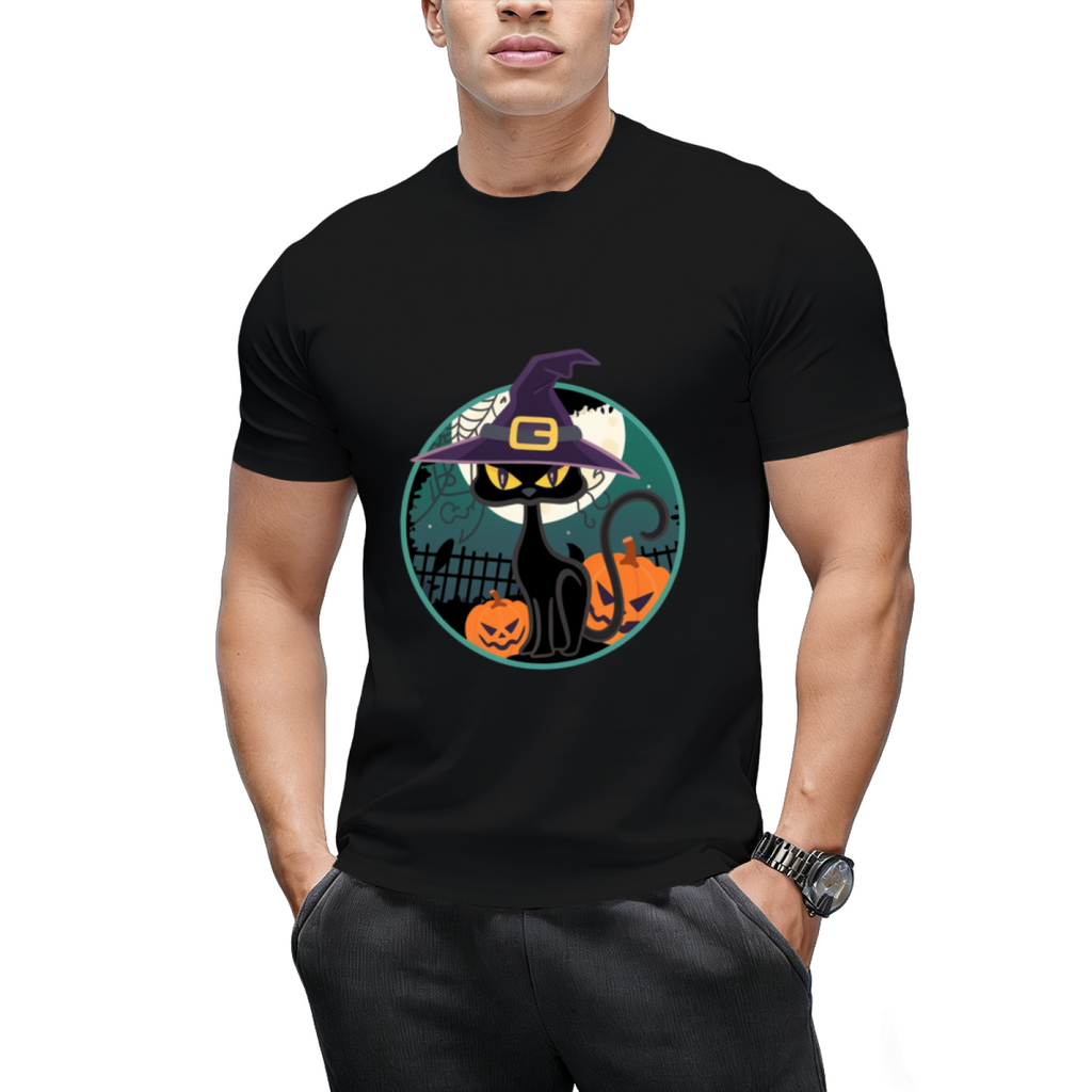 Halloween Witch Cat T-Shirt