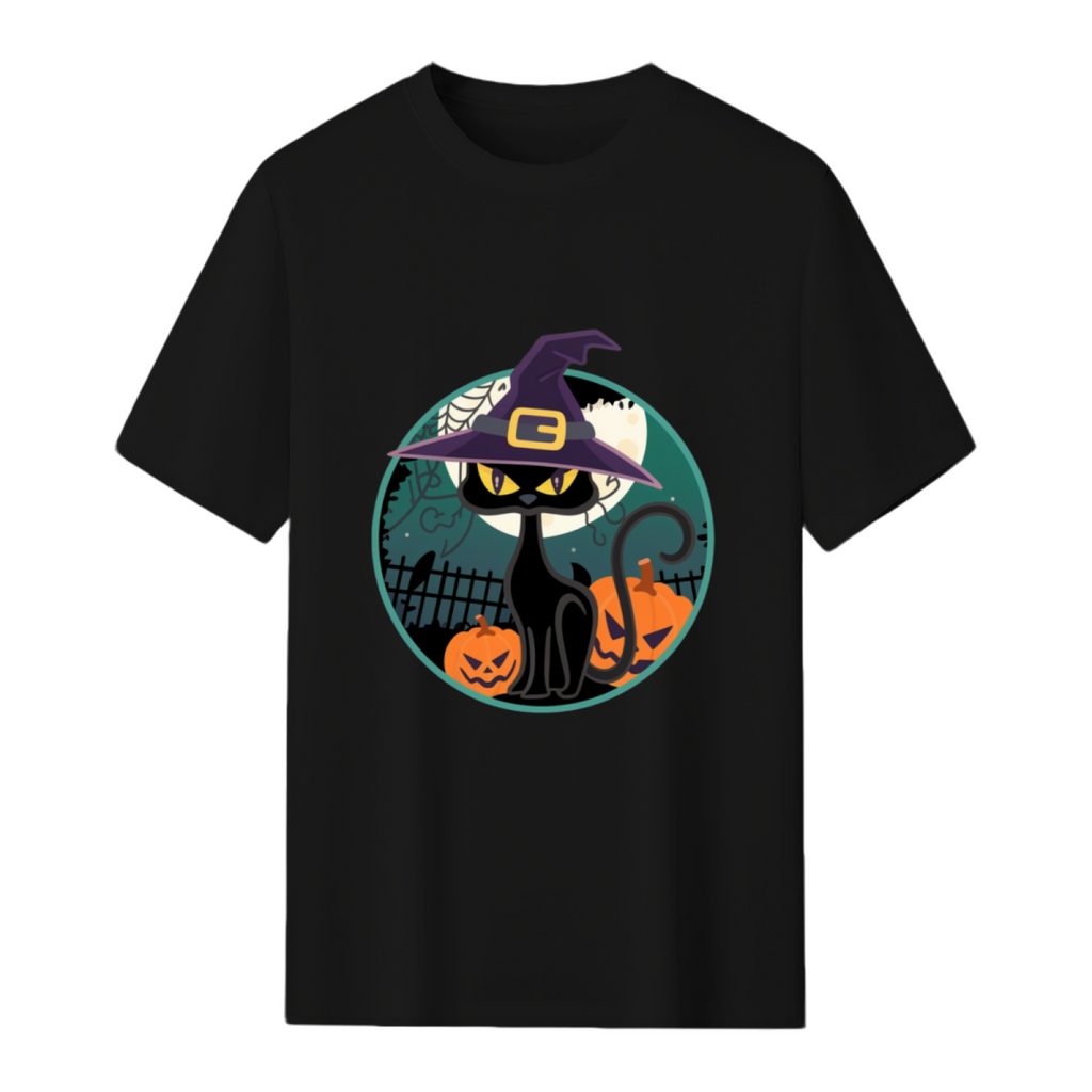 Halloween Witch Cat T-Shirt