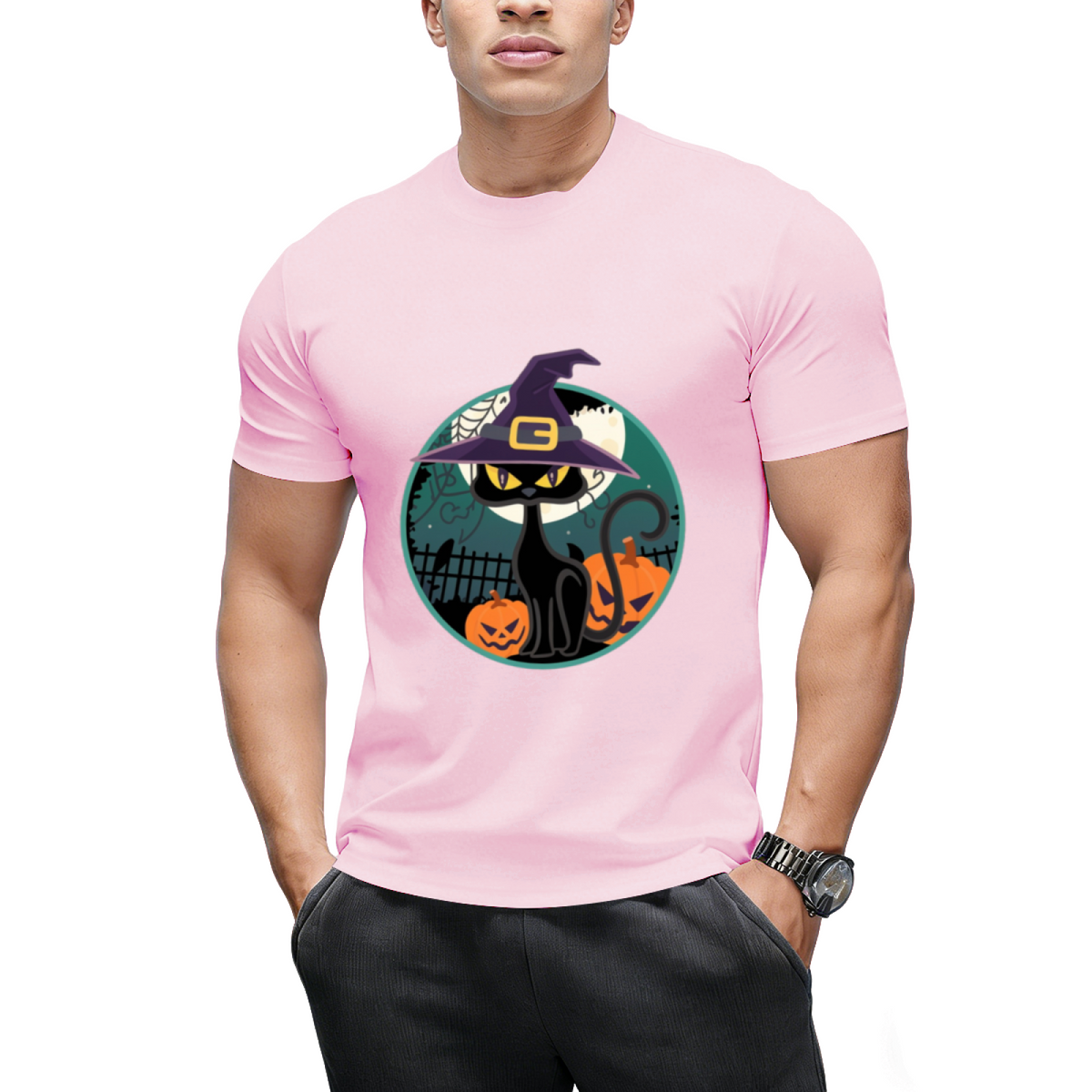 Halloween Witch Cat T-Shirt