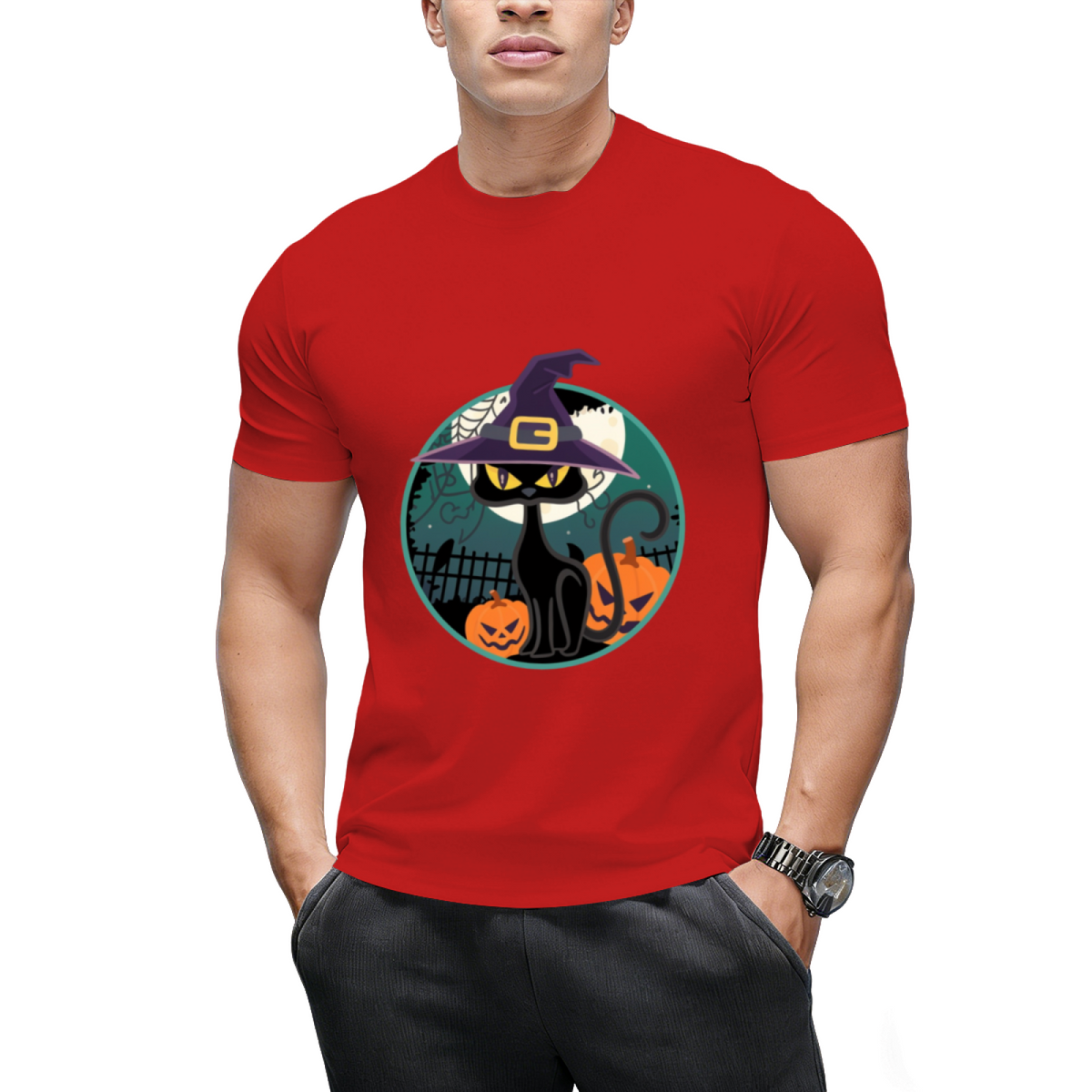 Halloween Witch Cat T-Shirt
