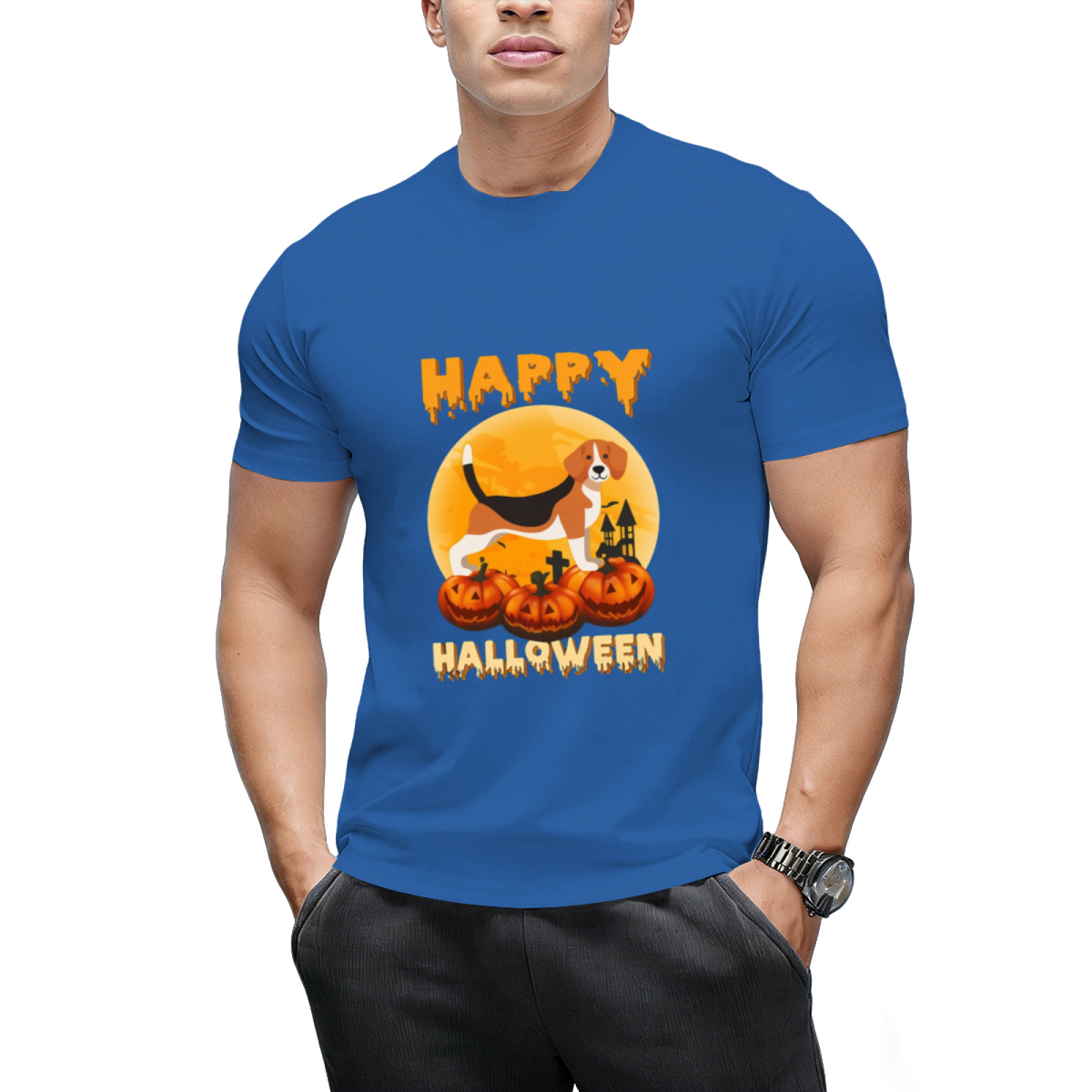 Beagle Halloween Scary Pumpkin Moon Costume T-Shirt