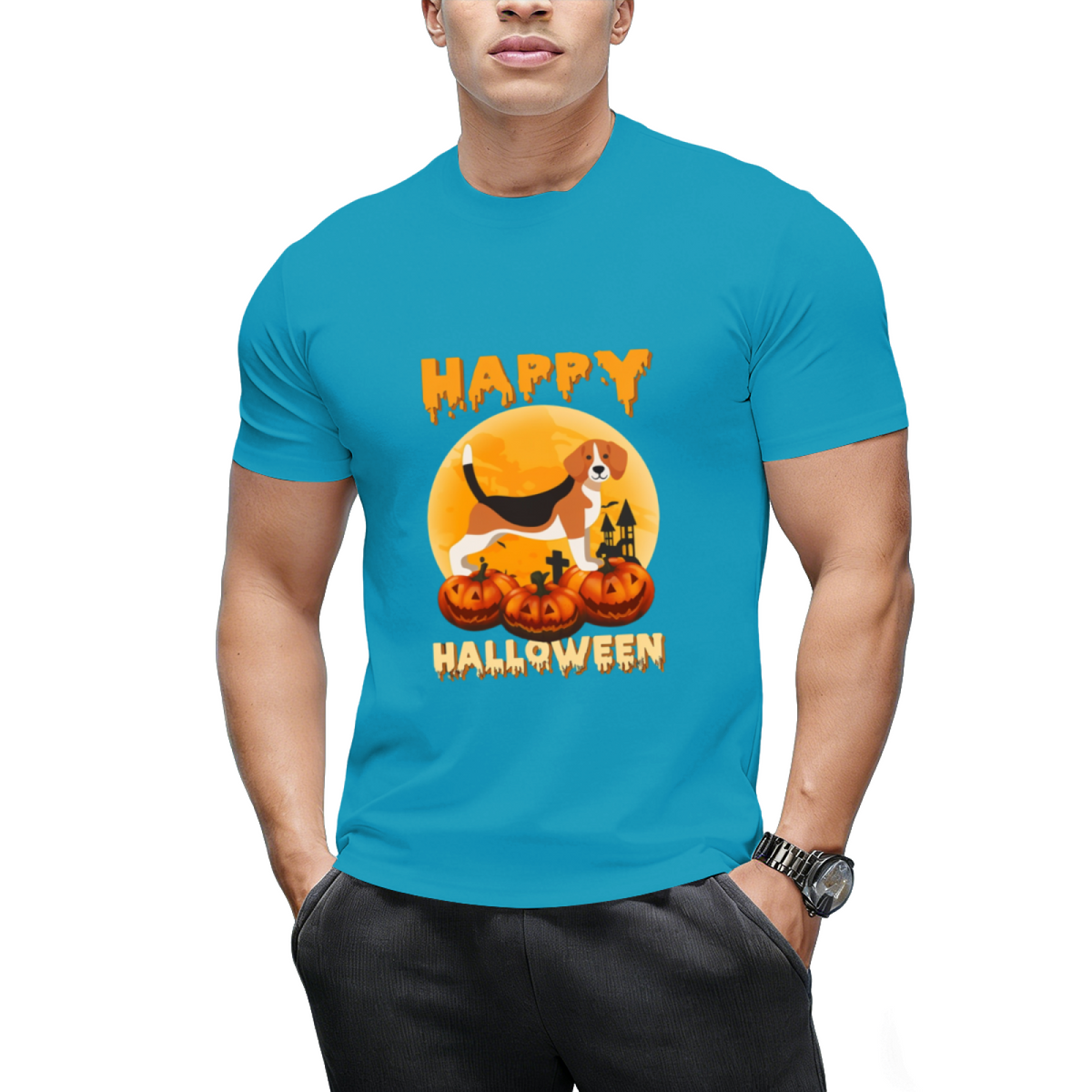 Beagle Halloween Scary Pumpkin Moon Costume T-Shirt