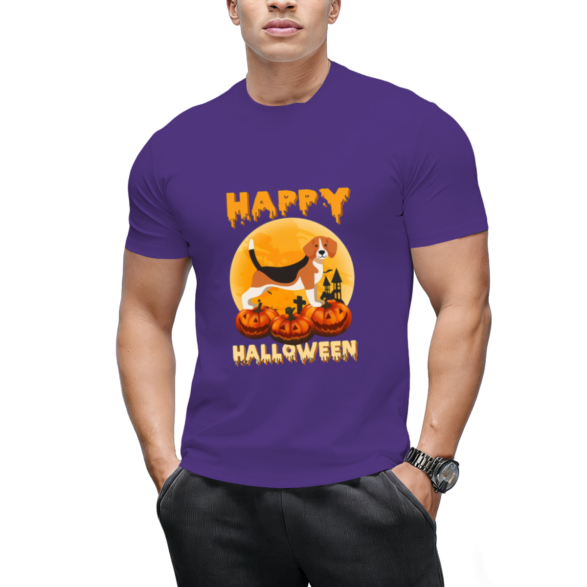 Beagle Halloween Scary Pumpkin Moon Costume T-Shirt