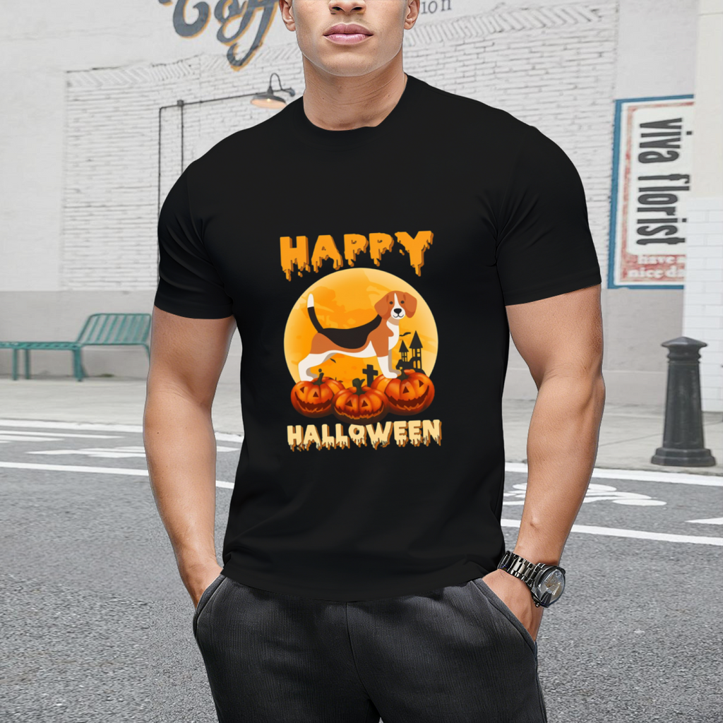 Beagle Halloween Scary Pumpkin Moon Costume T-Shirt