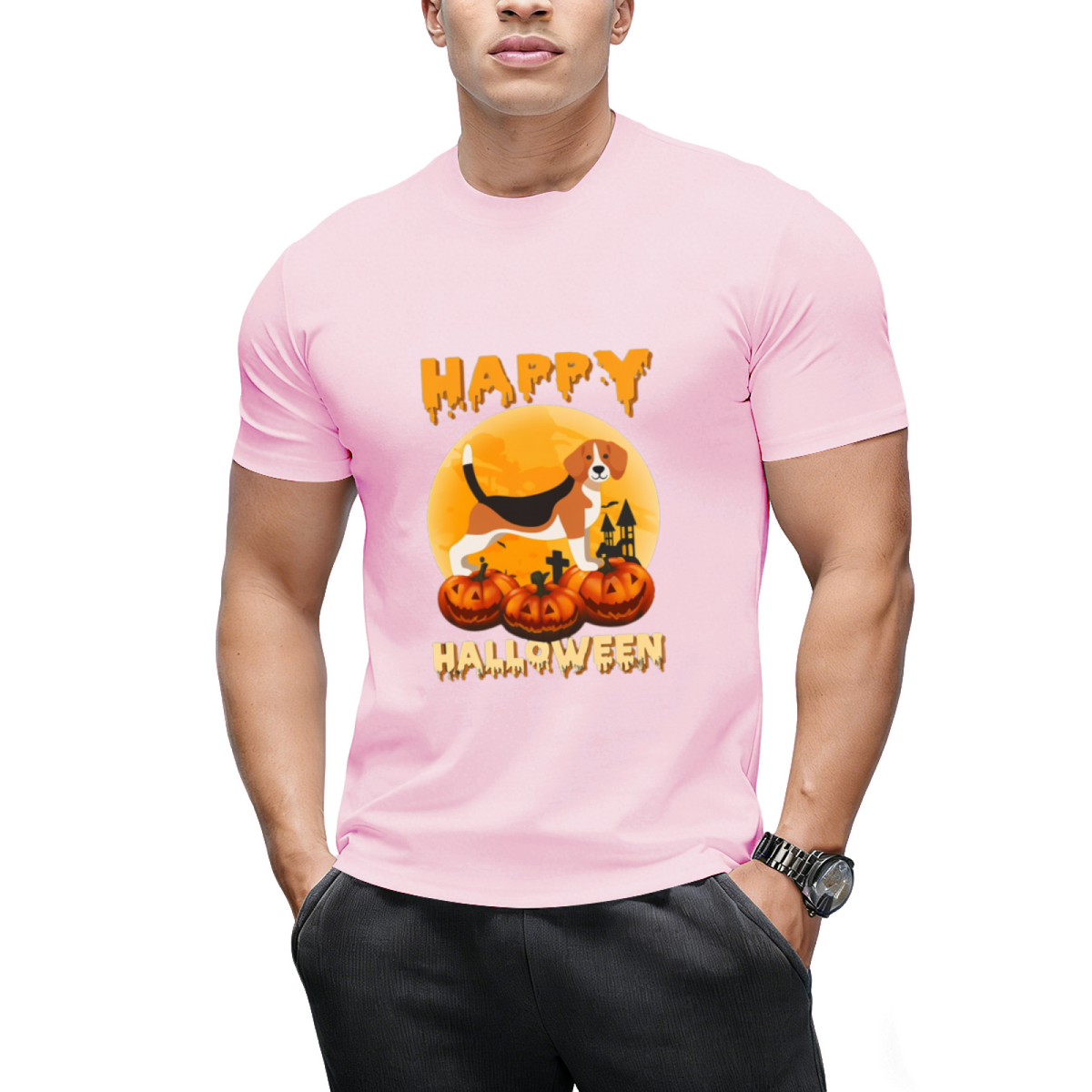 Beagle Halloween Scary Pumpkin Moon Costume T-Shirt