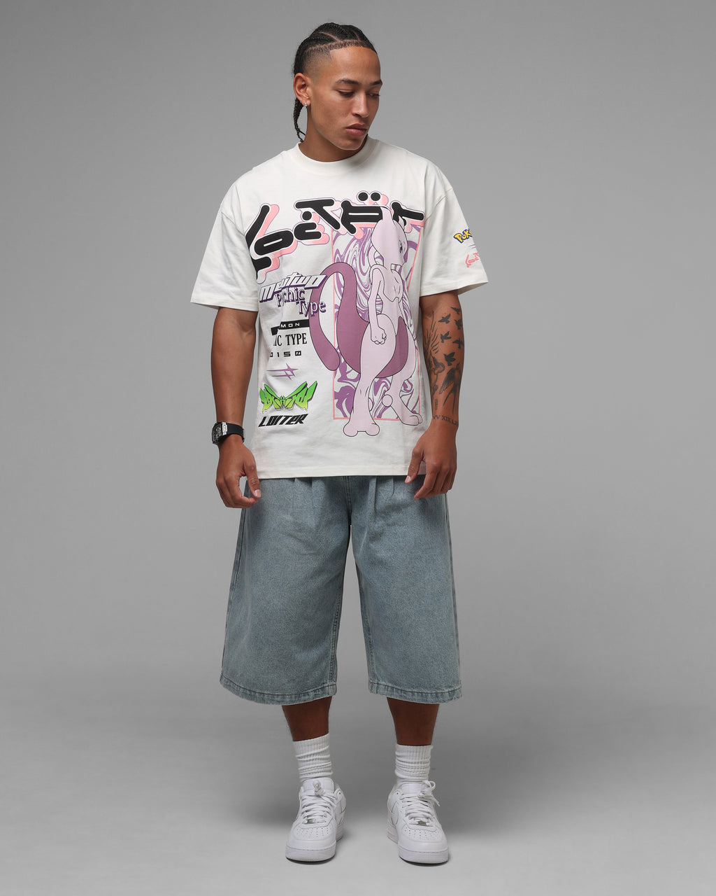 Pok茅mon By Loiter Mewtwo Heavyweight T-Shirt Off White