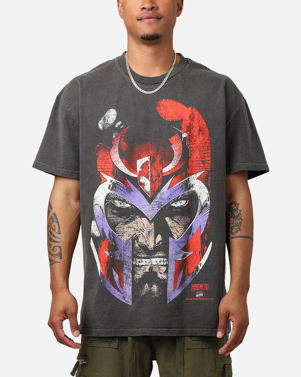 Marvel X-Men Magneto Heavyweight T-Shirt Black Wash